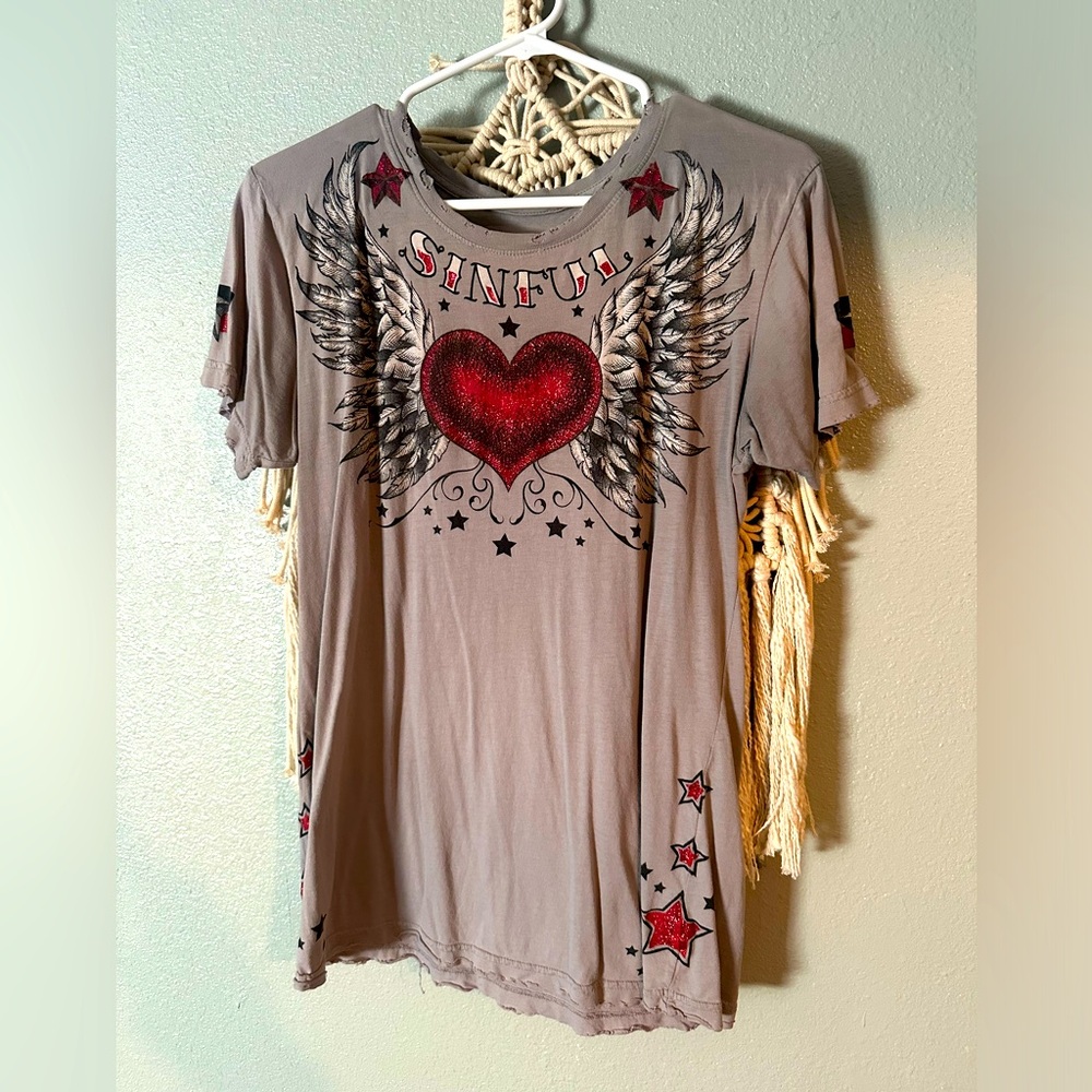 Sinful by Affliction distressed t-shirt